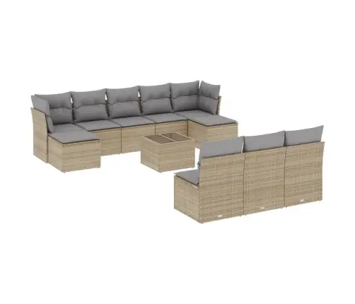 11-Osaline Aiadiivani Komplekt Patjadega, Beež, Polürotang