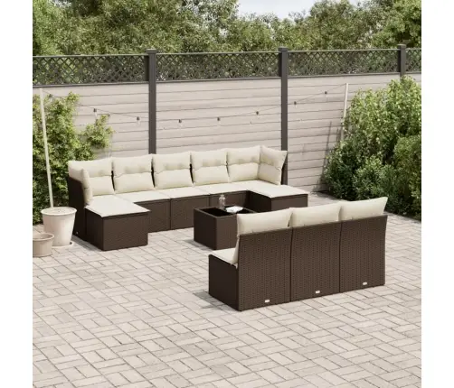 11-Osaline Aiadiivani Komplekt Patjadega, Pruun, Polürotang