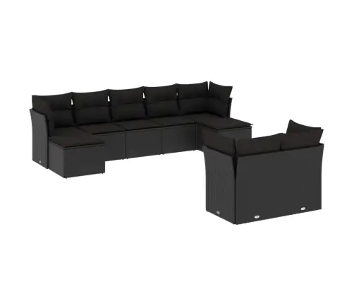 9-Osaline Aiadiivani Komplekt Patjadega, Must, Polürotang