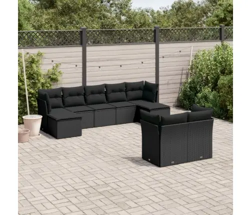 9-Osaline Aiadiivani Komplekt Patjadega, Must, Polürotang