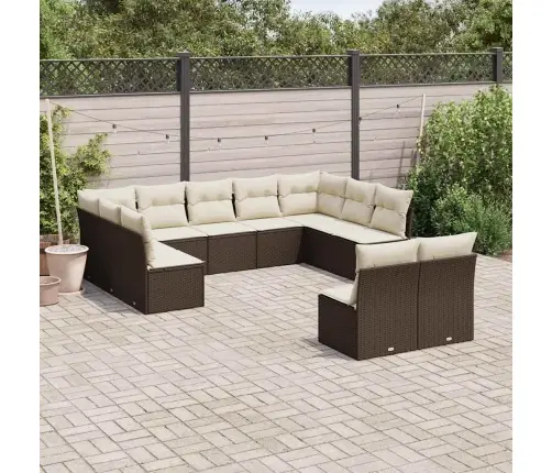 11-Osaline Aiadiivani Komplekt Patjadega, Pruun, Polürotang