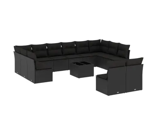 13-Osaline Aiadiivani Komplekt Patjadega, Must, Polürotang