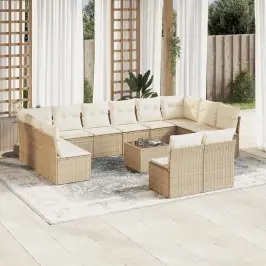 13-Osaline Aiadiivani Komplekt Patjadega, Beež , Polürotang