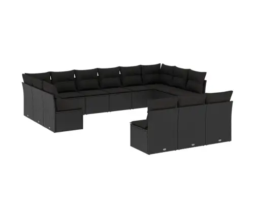 13-Osaline Aiadiivani Komplekt Patjadega, Must, Polürotang