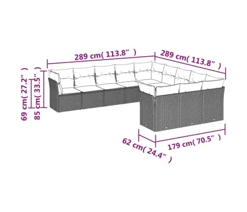 11-Osaline Aiadiivani Komplekt Patjadega, Beež, Polürotang