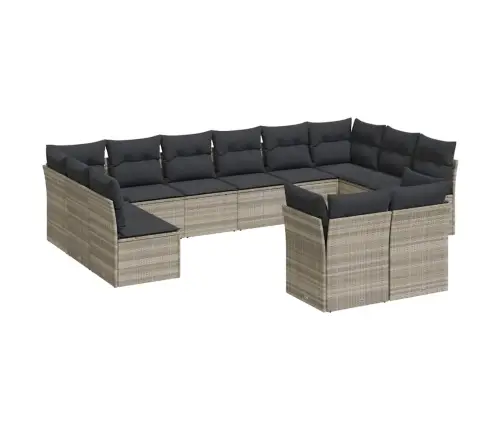 12-Osaline Aiadiivani Komplekt Patjadega, Helehall, Polürotang