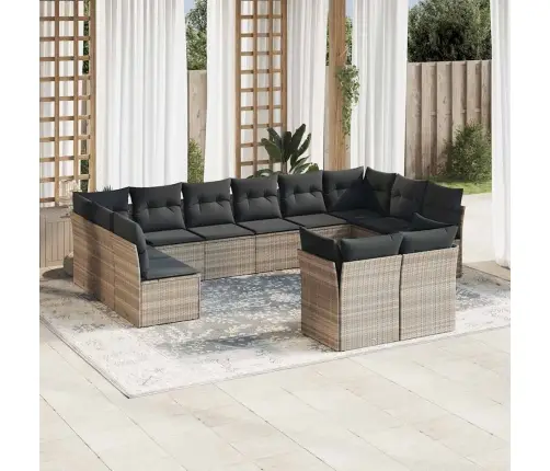 12-Osaline Aiadiivani Komplekt Patjadega, Helehall, Polürotang