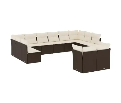 12-Osaline Aiadiivani Komplekt Patjadega, Pruun, Polürotang