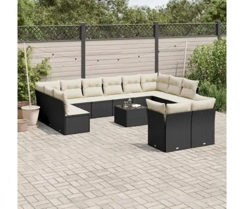 13-Osaline Aiadiivani Komplekt Patjadega, Must, Polürotang