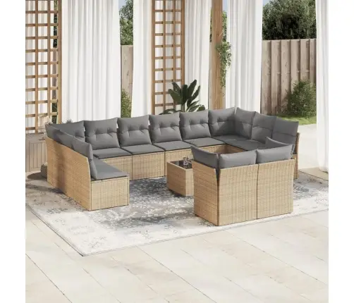 13-Osaline Aiadiivani Komplekt Patjadega, Beež , Polürotang