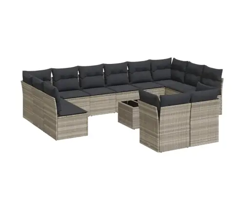 13-Osaline Aiadiivani Komplekt Patjadega, Helehall, Polürotang