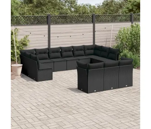 13-Daļīgs Dārza Dīvāna Komplekts Ar Matračiem, Pe Rotangpalma Vidaxl