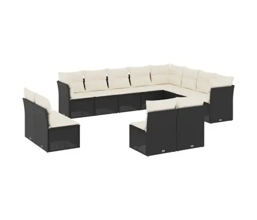 12-Osaline Aiadiivani Komplekt Patjadega, Must, Polürotang