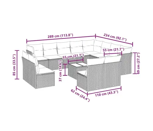 Sodo Komplektas Su Pagalvėlėmis, 13 Dalių, Pilkas, Poliratanas