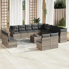 14-Osaline Aiadiivani Komplekt Patjadega, Helehall, Polürotang