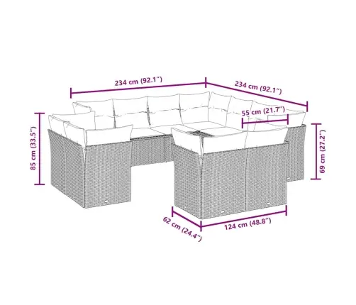 11-Daļīgs Dārza Dīvāna Komplekts, Matrači, Melna Pe Rotangpalma Vidaxl