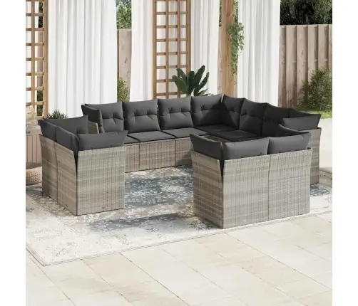 11-Osaline Aiadiivani Komplekt Patjadega, Helehall, Polürotang