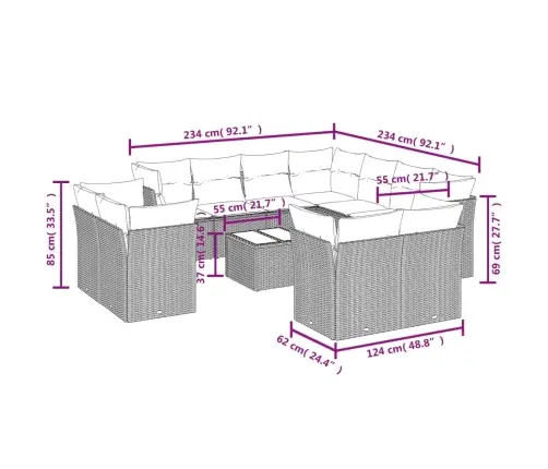 Sofos Komplektas Su Pagalvėlėmis, 12 Dalių, Juodas, Poliratanas