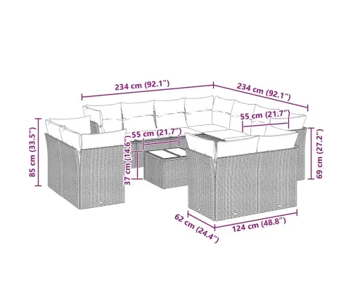 Sodo Komplektas Su Pagalvėlėmis, 12 Dalių, Pilkas, Poliratanas