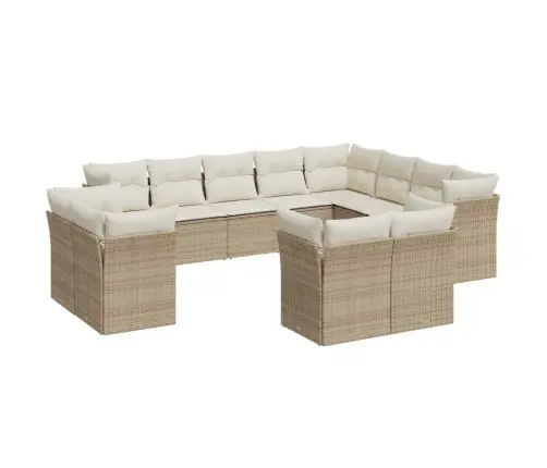 12-Osaline Aiadiivani Komplekt Patjadega, Beež, Polürotang