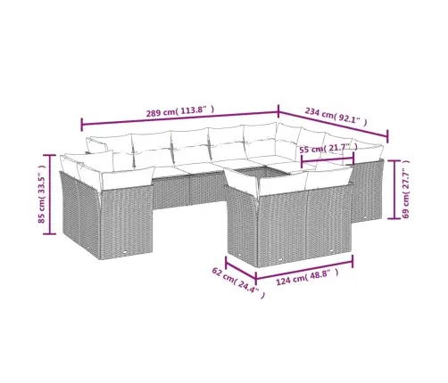 12-Daļīgs Dārza Dīvāna Komplekts, Matrači, Bēša Pe Rotangpalma Vidaxl