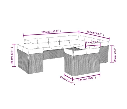Sodo Komplektas Su Pagalvėlėmis, 12 Dalių, Rudas, Poliratanas