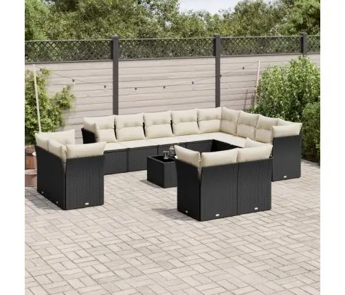 13-Osaline Aiadiivani Komplekt Patjadega, Must, Polürotang