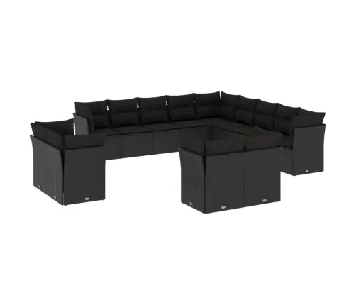 13-Daļīgs Dārza Dīvāna Komplekts Ar Matračiem, Pe Rotangpalma Vidaxl