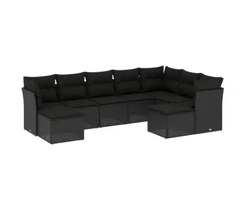 9-Osaline Aiadiivani Komplekt Patjadega, Must, Polürotang