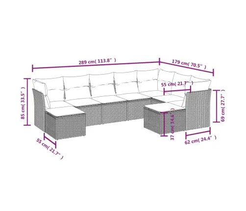 9-Osaline Aiadiivani Komplekt Patjadega, Must, Polürotang