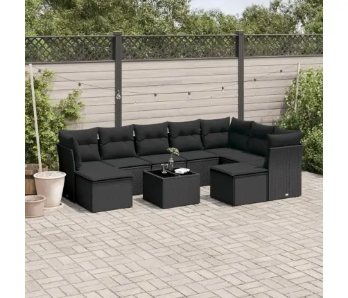 10-Osaline Aiadiivani Komplekt Patjadega, Must, Polürotang