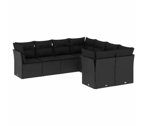 8-Osaline Aiadiivani Komplekt Patjadega, Must, Polürotang