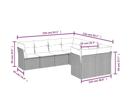 8-Osaline Aiadiivani Komplekt Patjadega, Must, Polürotang