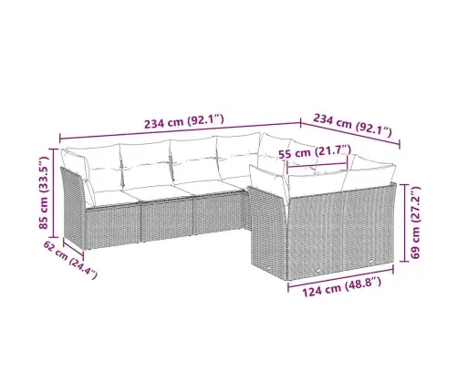 8-Daļīgs Dārza Dīvāna Komplekts,Matrači, Gaiši Pelēka Pe Pinums Vidaxl