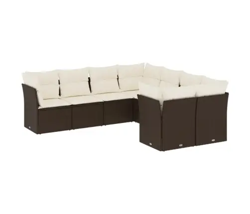 Sodo Komplektas Su Pagalvėlėmis, 8 Dalių, Rudas, Poliratanas