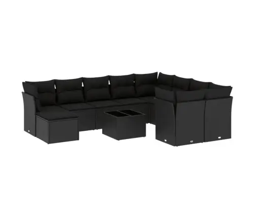 11-Osaline Aiadiivani Komplekt Patjadega, Must, Polürotang