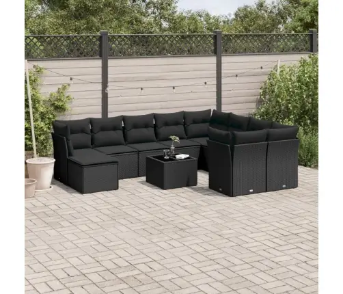 11-Osaline Aiadiivani Komplekt Patjadega, Must, Polürotang