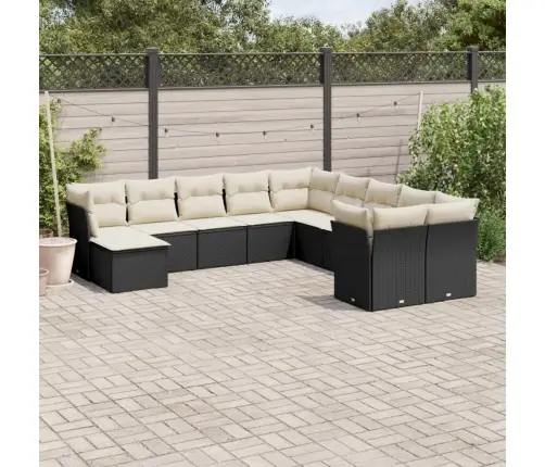 11-Osaline Aiadiivani Komplekt Patjadega, Must, Polürotang