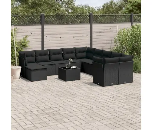 12-Osaline Aiadiivani Komplekt Patjadega, Must, Polürotang