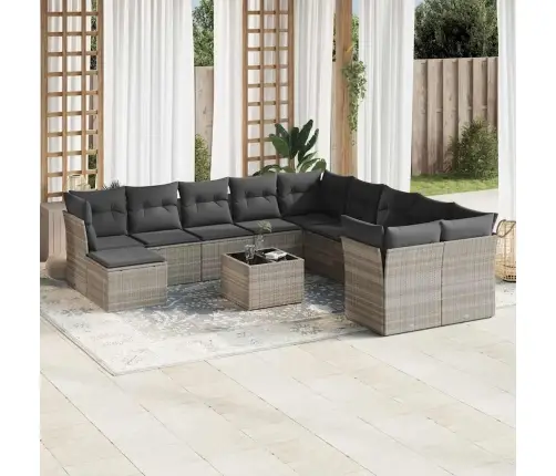 12-Osaline Aiadiivani Komplekt Patjadega, Helehall, Polürotang