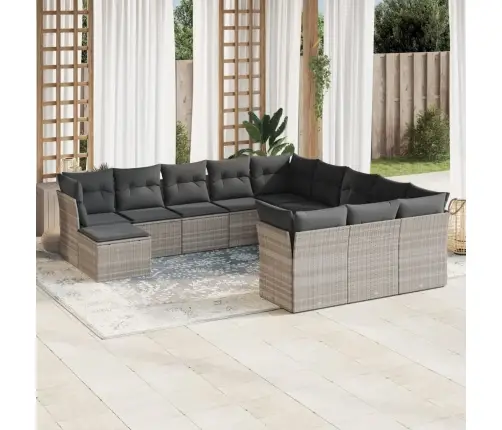 12-Osaline Aiadiivani Komplekt Patjadega, Helehall, Polürotang