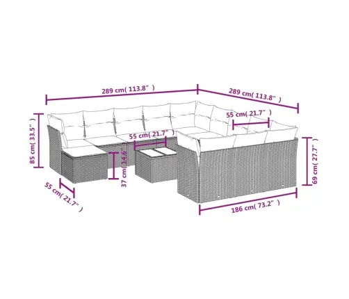 13-Osaline Aiadiivani Komplekt Patjadega, Beež , Polürotang