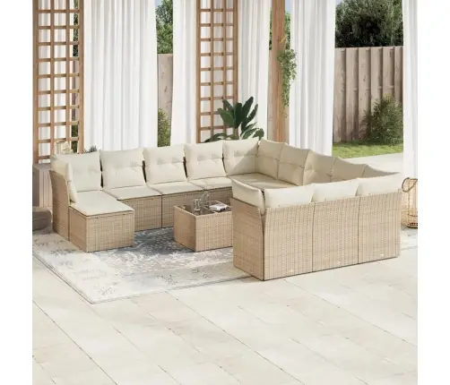 13-Osaline Aiadiivani Komplekt Patjadega, Beež , Polürotang