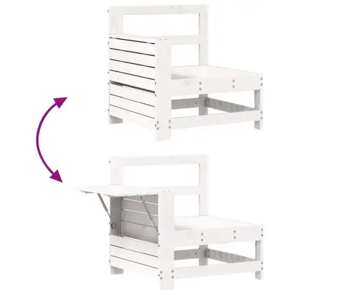 5-Daļīgs Dārza Mēbeļu Komplekts, Priedes Masīvkoks, Balts Vidaxl