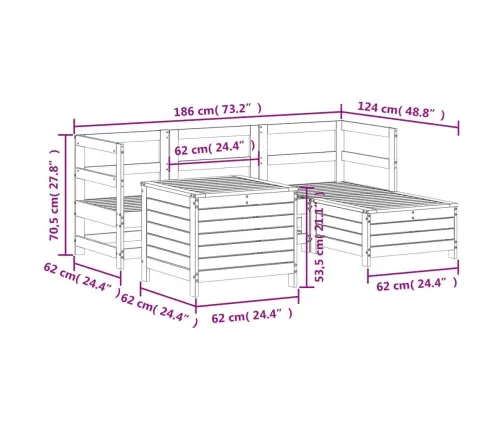 5-Osaline Aiadiivani Komplekt, Männipuit