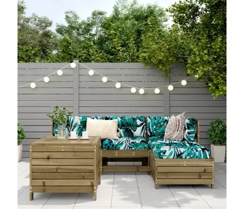 5-Daļīgs Dārza Dīvānu Komplekts, Impregnēts Priedes Koks Vidaxl