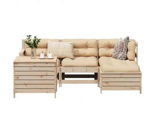 Sodo Sofos Komplektas, 5 Dalių, Pušies Medienos Masyvas