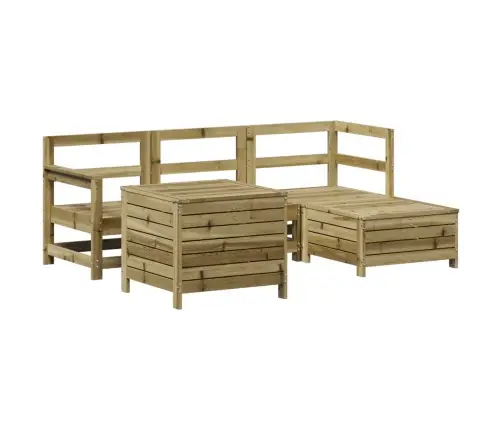 5-Daļīgs Dārza Dīvānu Komplekts, Impregnēts Priedes Koks Vidaxl