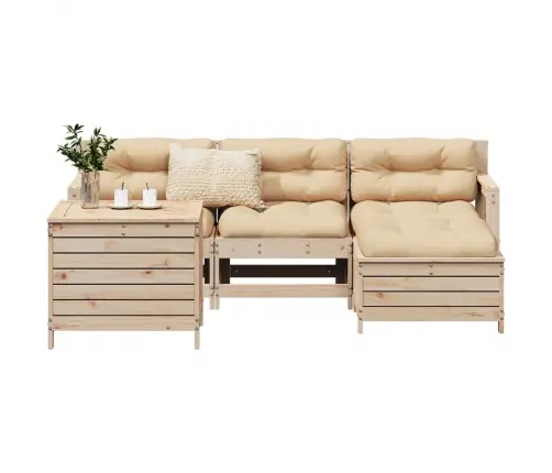 5-Daļīgs Dārza Dīvānu Komplekts, Priedes Koks Vidaxl