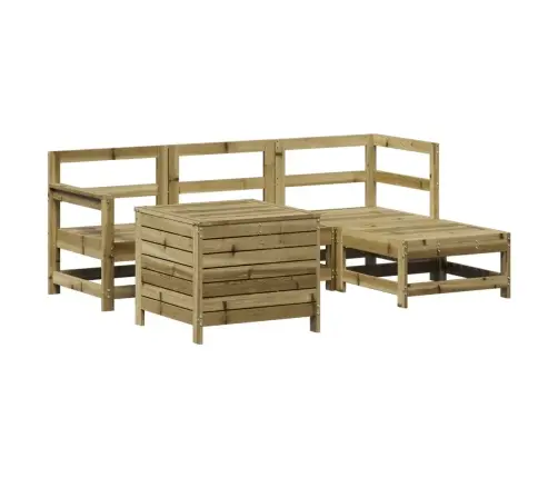 5-Daļīgs Dārza Dīvānu Komplekts, Impregnēts Priedes Koks Vidaxl